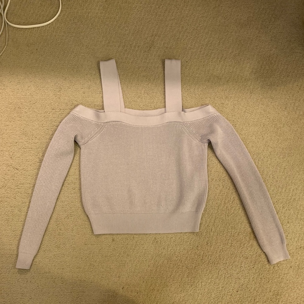 Aritzia Wilfred lavender off the shoulder sweater